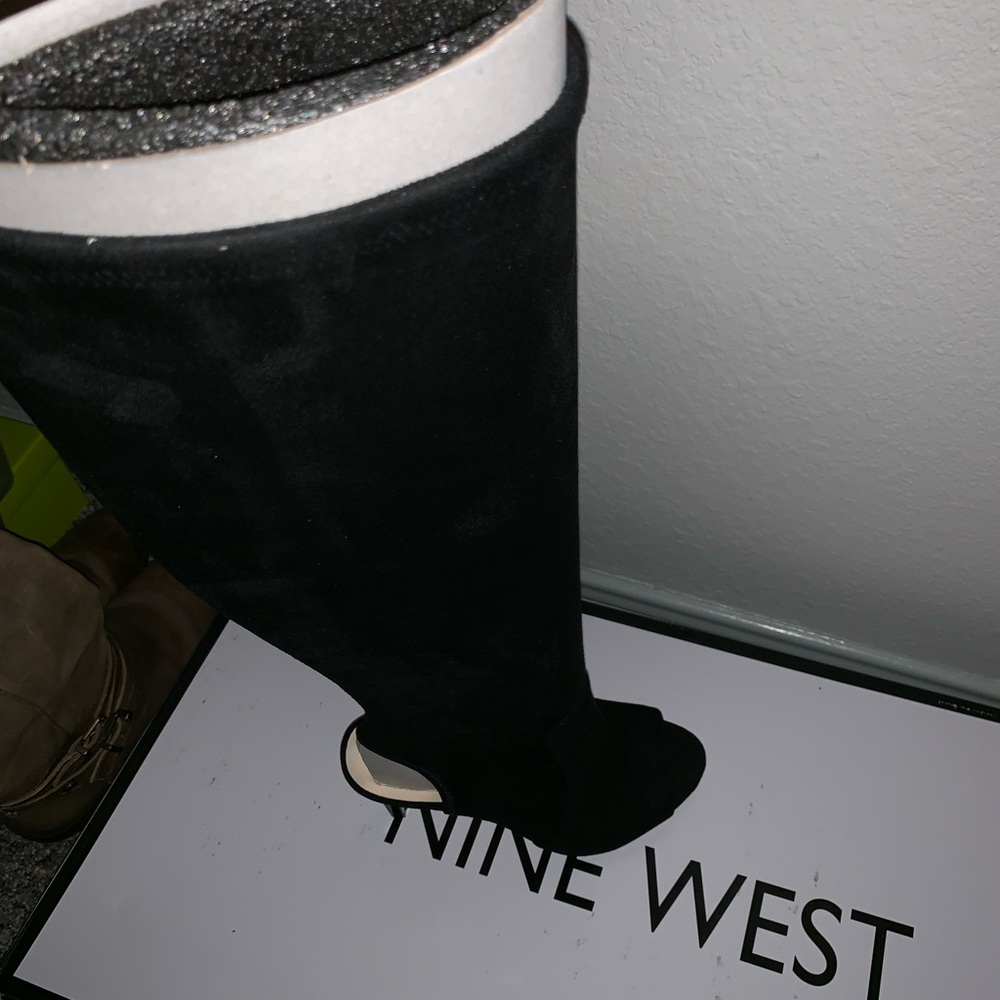 Open toe/heal suede boots
